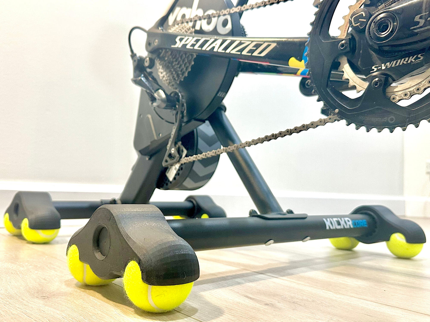 Indoor Turbo Trainer Rocker Feet with Tennis Balls